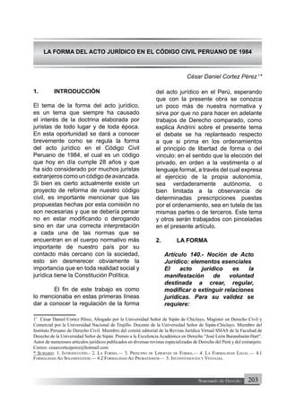 Dialnet Laformadelactojuridicoenelcodigocivilperuanode Pdf