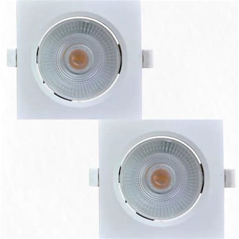 Kit 2 Spots Led Embutir Avant 5W 3000K Bivolt Luz Amarela Quadrado