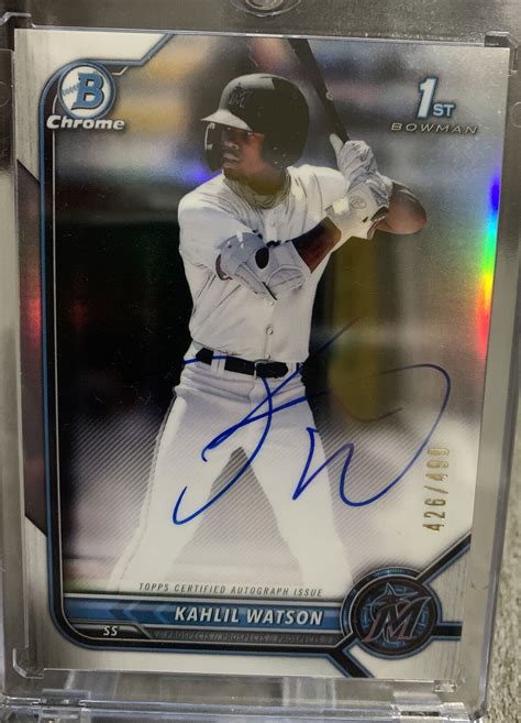 Kahlil Watson Auto St Bowman Chrome Prospects Autograph Refractor