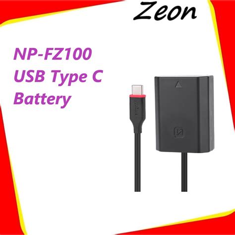 Zeon NPFZ100 NP FZ100 USB Type C Battery Power Adapter FZ100 DC Coupler