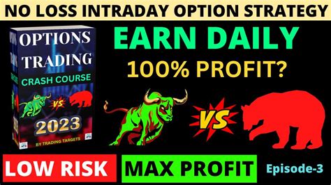 No Loss Option Strategy For Intraday Best Intraday Option Trading