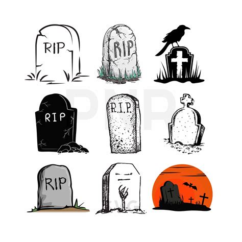 Graveyard Svg Halloween Graveyard Svg Spooky Svg Tombstone Etsy