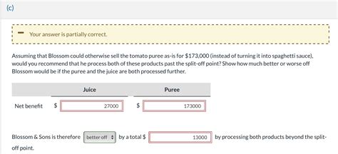 Solved Blossom Sons Produces Tomato Juice And Tomato Chegg