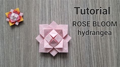 How To Fold A Rose Bloom Hydrangea Origami Tutorial Origami And