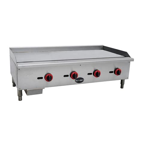 SABA 48 in. Commercial Griddle Gas Cooktop in Stainless Steel with 4 ...