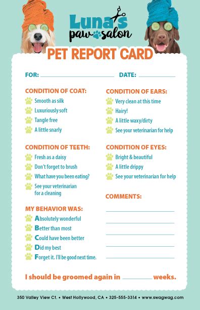 Dog Boardingsitting Report Card Template Editable Template 50 Off