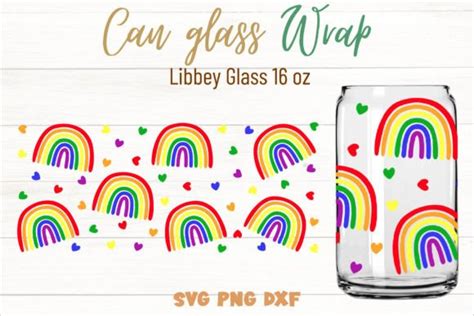 Boho Rainbow Can Glass 16oz Svg Grafik Von Kkdesign · Creative Fabrica