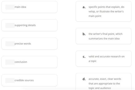 Try To Match The Term In The Left Column With The Correct Definition In