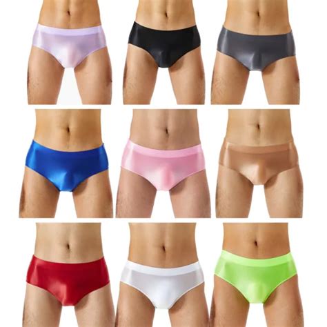 Herren Nylon Glossy String Bikini Slips Low Rise G String Briefs Unterhosen Sexy Eur
