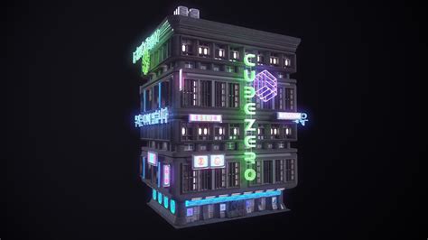 Cyberpunk Building 25 3D Asset CGTrader