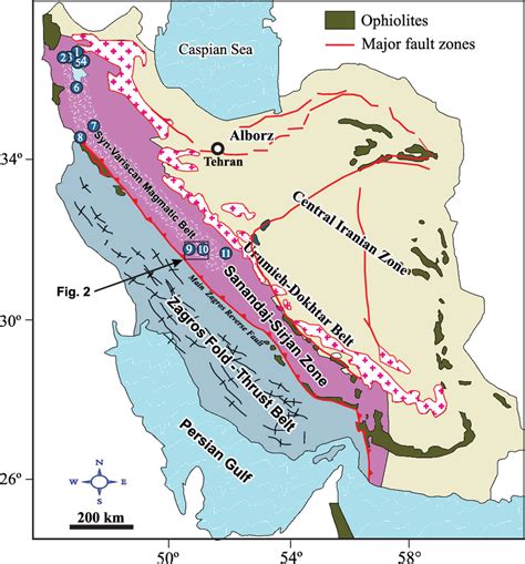 Simplified Structural Map Of Iran St Cklin Showing The Position