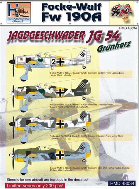 Decals Fw A Jagdgeschwader Jg Hm Decals Aerei Mask