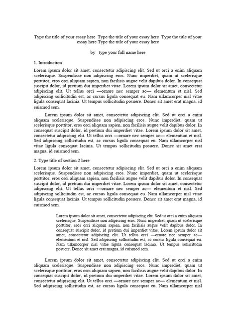 Essay Template | PDF