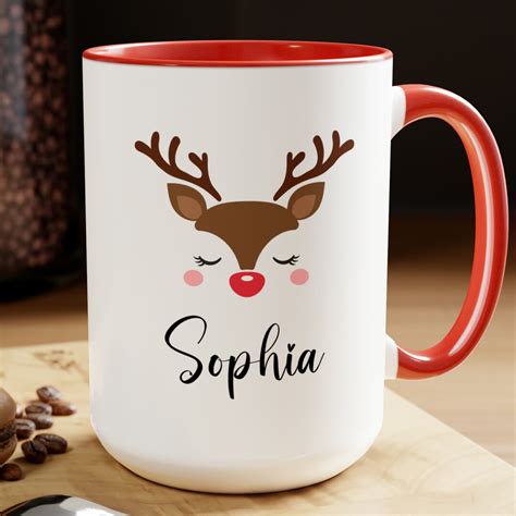 Reindeer Christmas Mug Personalized Christmas Mug Christmas T