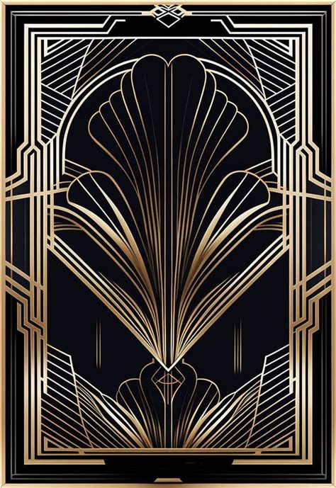 Gold and Black Art Deco Wall Art Vertical Printable Posters 8 X 12 Inches Digital Download for ...