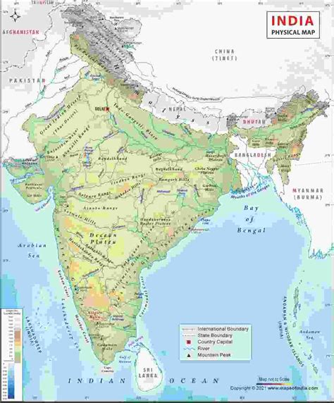 India Physical Map PDF Download