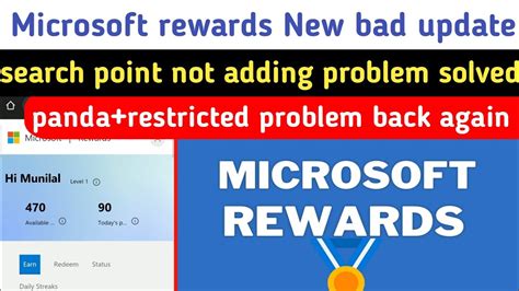 Microsoft Rewards New Bad Update Search Points Not Adding Problem Solved Microsoft Rewards