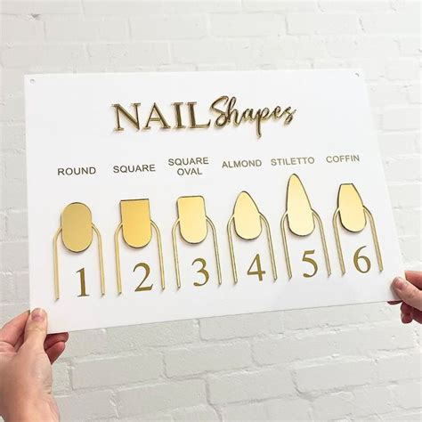 Nail Shape Display Sign Acrylic Salon Sign Aesthetics And Nail Care