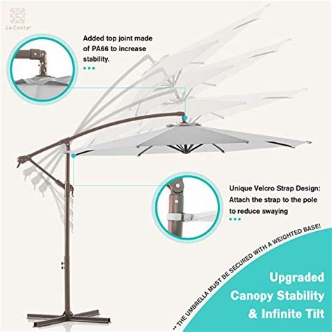 Le Conte Metz Ft Offset Hanging Patio Umbrella Cantilever Outdoor