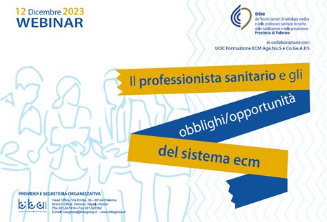 Webinar Il professionista sanitario e gli obblighi opportunità del