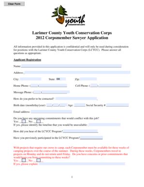 Fillable Online Larimer For Positions With The Larimer County Youth