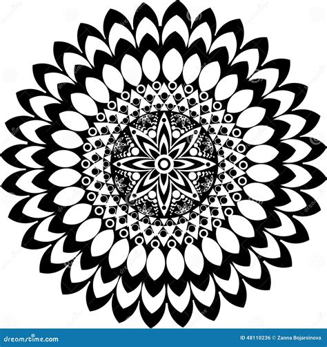 Mandala Blanco Y Negro Ilustraci N Del Vector Imagen