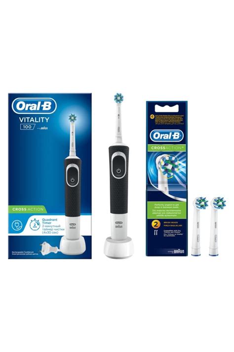 Oral B Vitality D100 Siyah Cross Action Elektrikli Diş Fırçası yedek