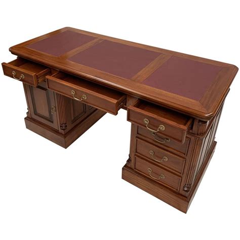 Solid Mahogany Wood Writing Desk Antique Reproduction Style