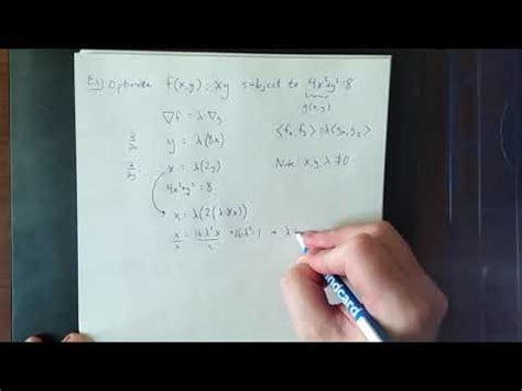 Lagrange Multipliers Example Youtube