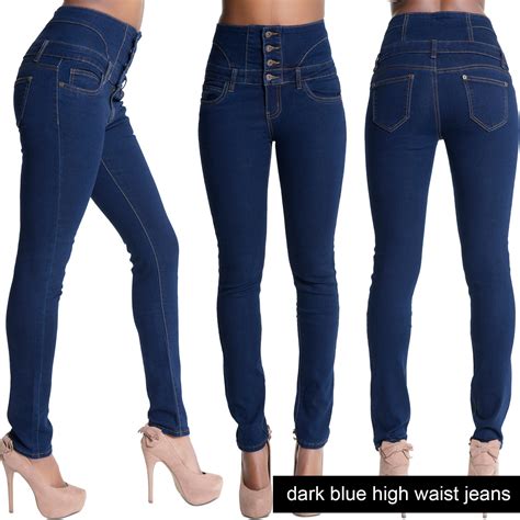 New Womens High Waist Denim Sexy Skinny Leg Stretchy Jeans Sizes 6 8 10