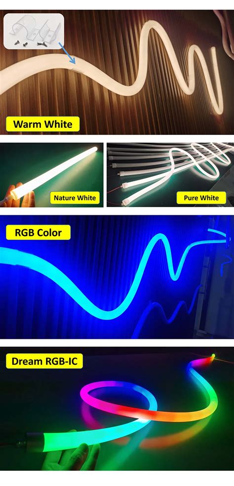 Raymates Silicone Led Neon Rope Light Mm Diameter White Led Neon Rgb