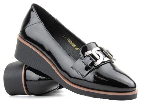 Eleganckie P Buty Damskie Na Koturnie Potocki Bk Czarne