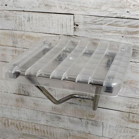 Ecospa Folding Shower Seat Wall Mounted Clear Bathroom Mobility Aid