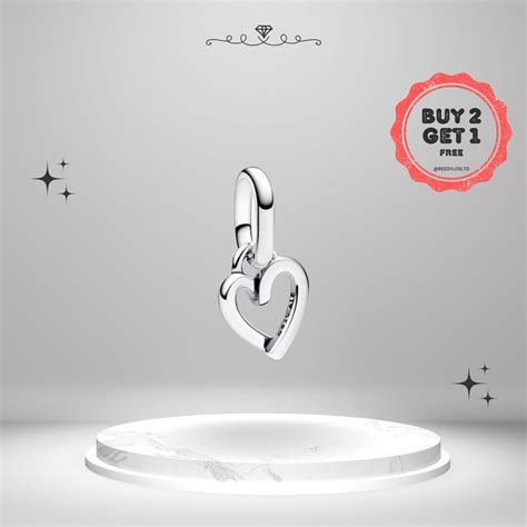 Freehand Heart Mini Dangle Charm For Pandora ME Bracelet 925 Sterling