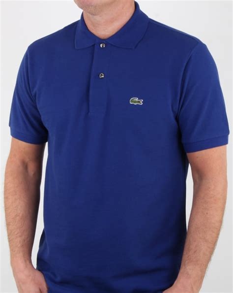 Lacoste Classic Two Button Polo Shirt Ocean Mens Cotton Polo Croc