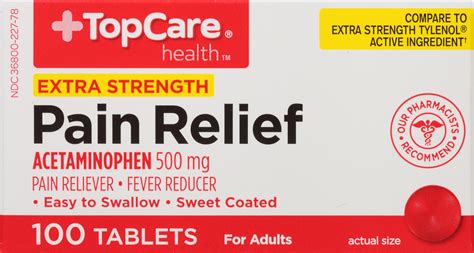 TopCare Extra Strength Pain Relief Acetaminophen 500 Mg Pain Reliever