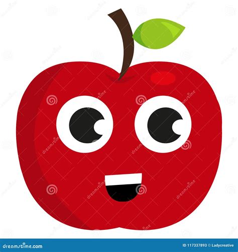 Cute Happy Apple Stock Vector Illustration Of Health 117337893