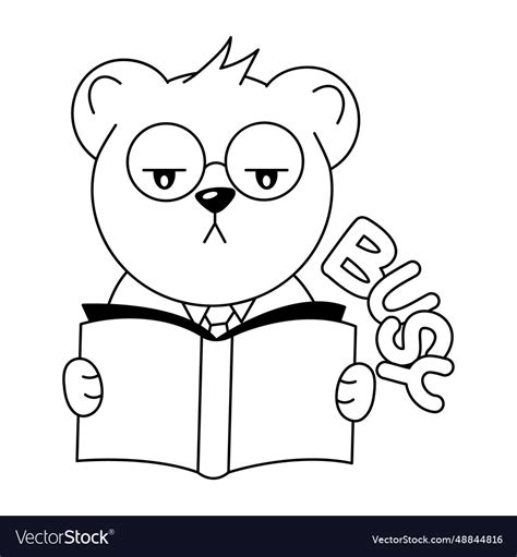 Reading bear Royalty Free Vector Image - VectorStock