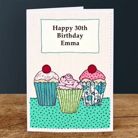 Cupcakes Personalised Birthday Card By Jenny Arnott Cards And Ts