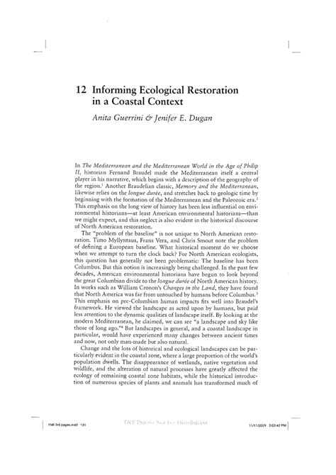 PDF Informing Ecological Restoration In A Coastal Context