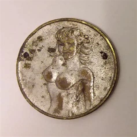 Vintage Nude Woman Heads Or Tails Flip Coin Token Mm Picclick Uk