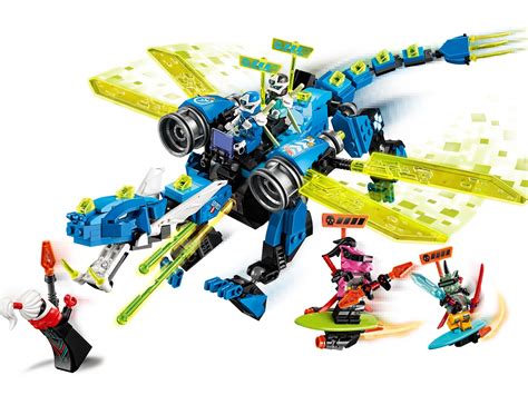 LEGO 71711 Ninjago Jay's Cyber Dragon Mech Building Set, With Jay, Nya And Unagami Minifigures ...