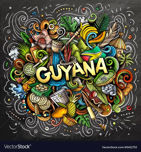 Guyana Hand Drawn Cartoon Doodle Royalty Free Vector Image