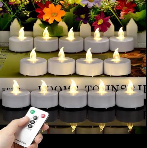 Led Tea Light Candles With Remote Control Flickering Flameless Candle Long Lasting