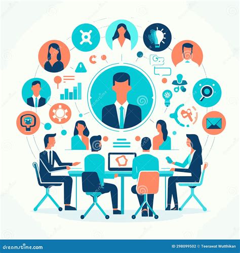 Group Business Team Video Conference Meeting Stock Vector