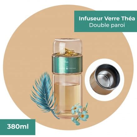 Infuseur thé verre double paroi 380ml Green Coffee ChezVous re