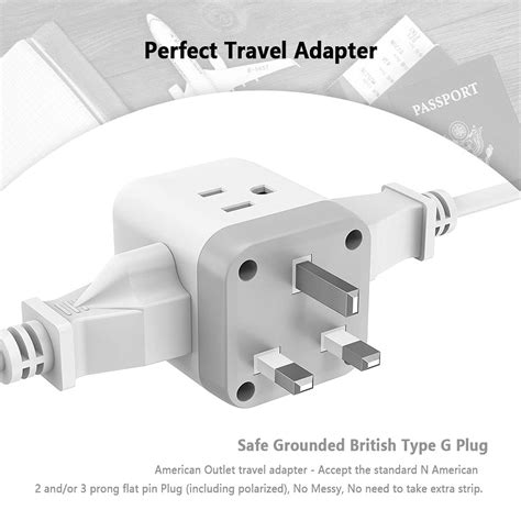 Us To Uk Plug Adapter Ireland Scotland Type G Travel Adapter Tessan