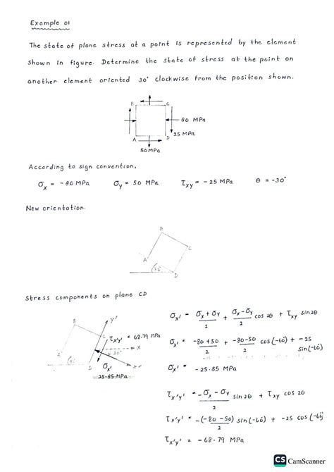 Solution Mechanics Of Materials Stress Transformation Note Studypool