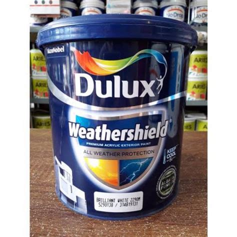 Jual Cat Tembok Dulux Weathershield Brilliant White 2290 2 5 Ltr