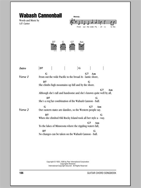 Wabash Cannonball By Roy Acuff Guitar Chords Lyrics Guitar Instructor